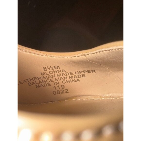 Marc Fisher LTD Pumps Nude Beige Patent Slingback Block Heel Sz 8.5M Square Toe - Picture 12 of 12